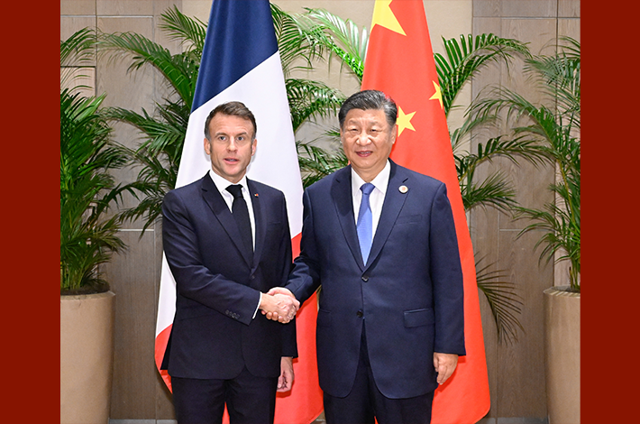 Xi says China, France shoulder common responsibilities amid new changes in int'l situation