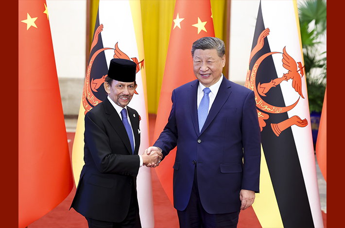 Xi holds talks with Brunei's Sultan