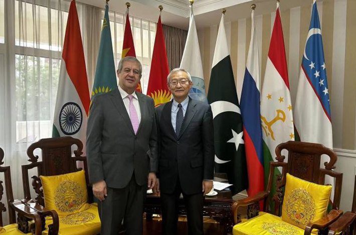 Генеральный секретарь ШОС Чжан Мин встретился с Послом Алжира в Китае Хассаном Рабехи