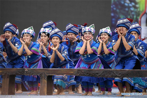 Mulam ethnic group celebrates Yifan festival in Luocheng