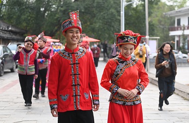 Mulam people celebrate Yifan Festival in Luocheng, Guangxi