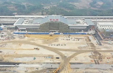 Construction of supporting facilities for Huanjiang Station in full swing