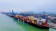 World's largest container ship docks in Guangzhou