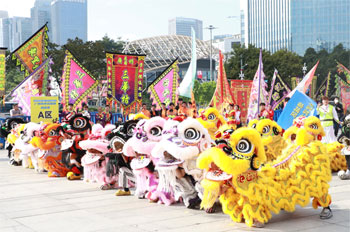 Tianhe wins 1st prize at Guangzhou lion dance competition