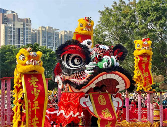 Tianhe lion dance race celebrates traditional culture