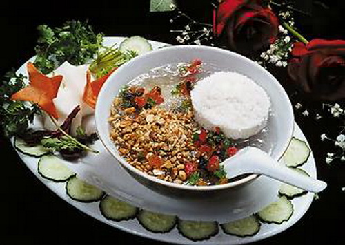 Porridge with glutinous rice cake