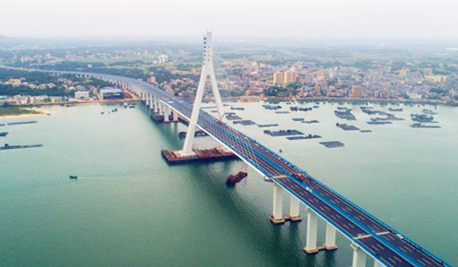 Grand opening of Hainan's Puqian Bridge approaches