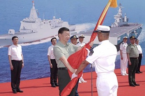 President attends commissioning of 3 PLA Navy vessels