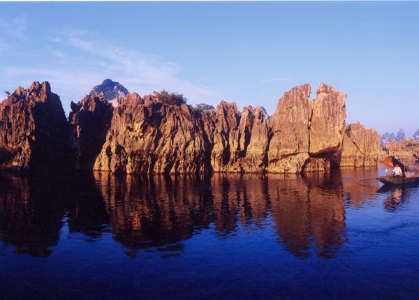 The Stone Forest above the Water in the Longjiang River