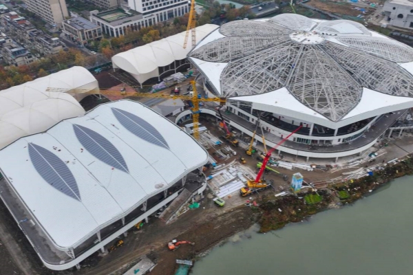 International Tennis Center in Huzhou nears completion