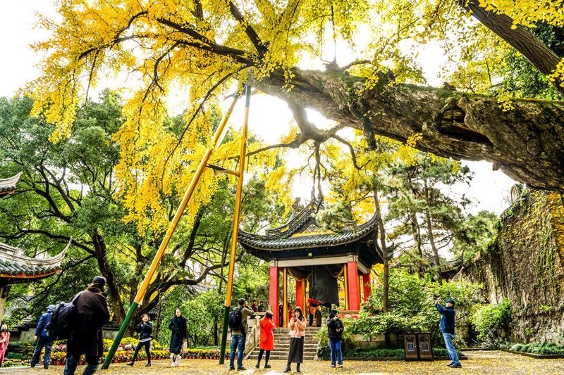 Picturesque autumn in Huishan Ancient Town