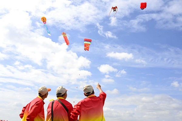 Kite-flying competition kicks off in Leyu town