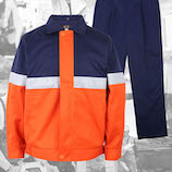 Anti-static uniform (navy blue and orange)