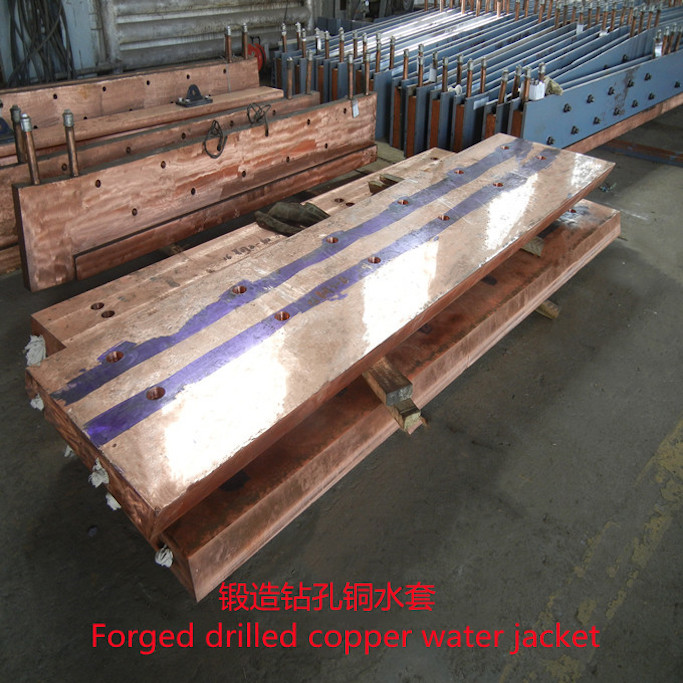 Forging and drilling copper water jacket