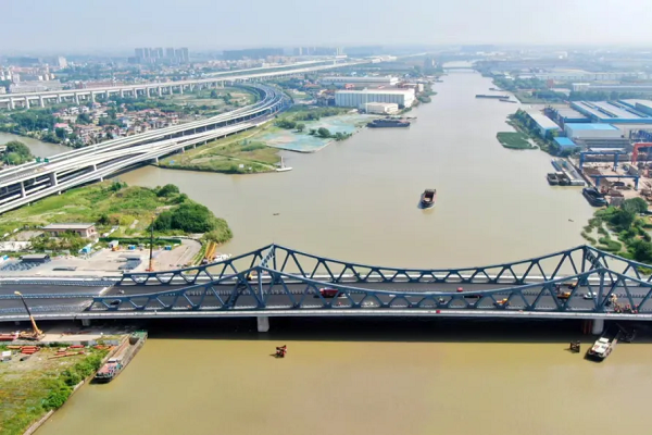 Shennan Road Bridge in Nantong nears completion