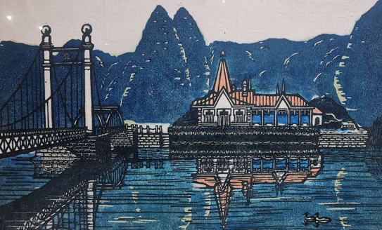 Woodblock paintings on display in Chongchuan