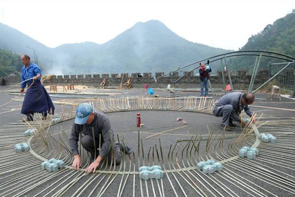 Ningbo artisans create additional bamboo pavilion