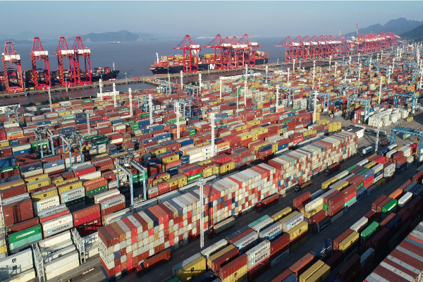 Photos showcasing the development of Ningbo Zhoushan Port