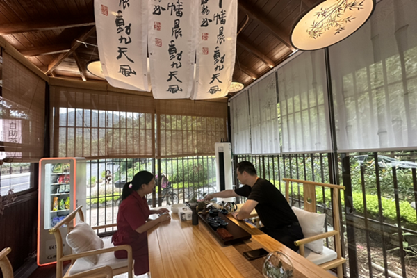Self-service tea house launched in Ningbo township