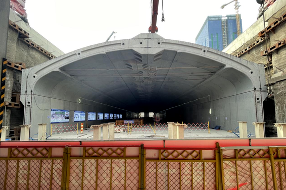 Nation's first prefab metro station completes assembly