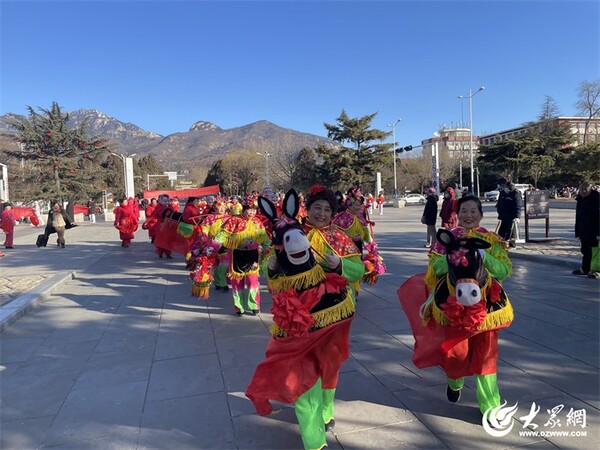 Folk parade lights up Tai'an