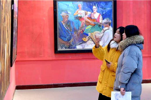 Shandong youth oil painting exhibition opens in Tai'an
