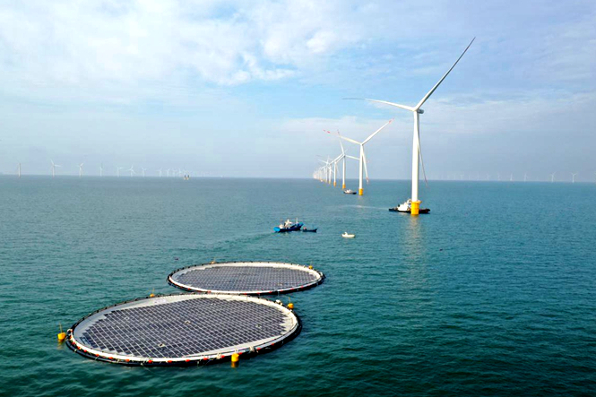 First floating hybrid wind-solar project underway