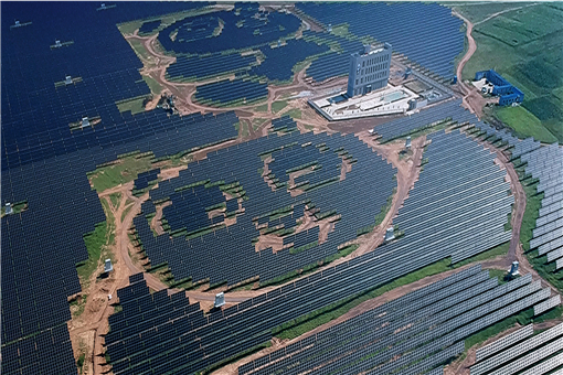 Panda-shaped photovoltaic power station in Datong