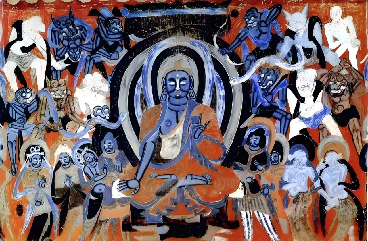 The exhibition showcases mural art from the Mogao Caves in Dunhuang City..jpg