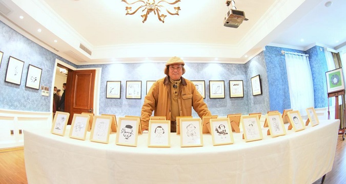 Famous cartoonist holds exhibition in Hongqiao