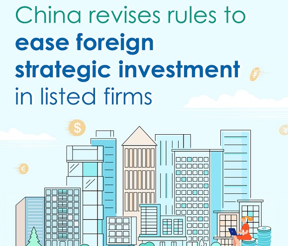 China revises rules to ease foreign strategic investment in listed firms