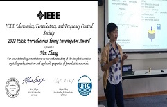 Zhang Nan won 'IEEE Ferroelectrics Young Investigator Award'