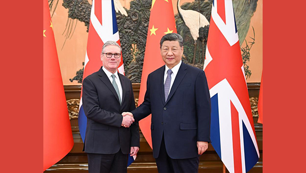 China, Britain agree to develop long-term, consistent comprehensive strategic partnership in Xi-Starmer meeting