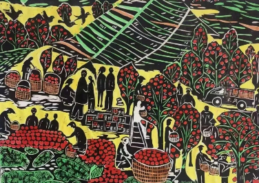 Traditional printmaking from Ningxia shines at Chinese farmers' painting exhibition in Beijing 