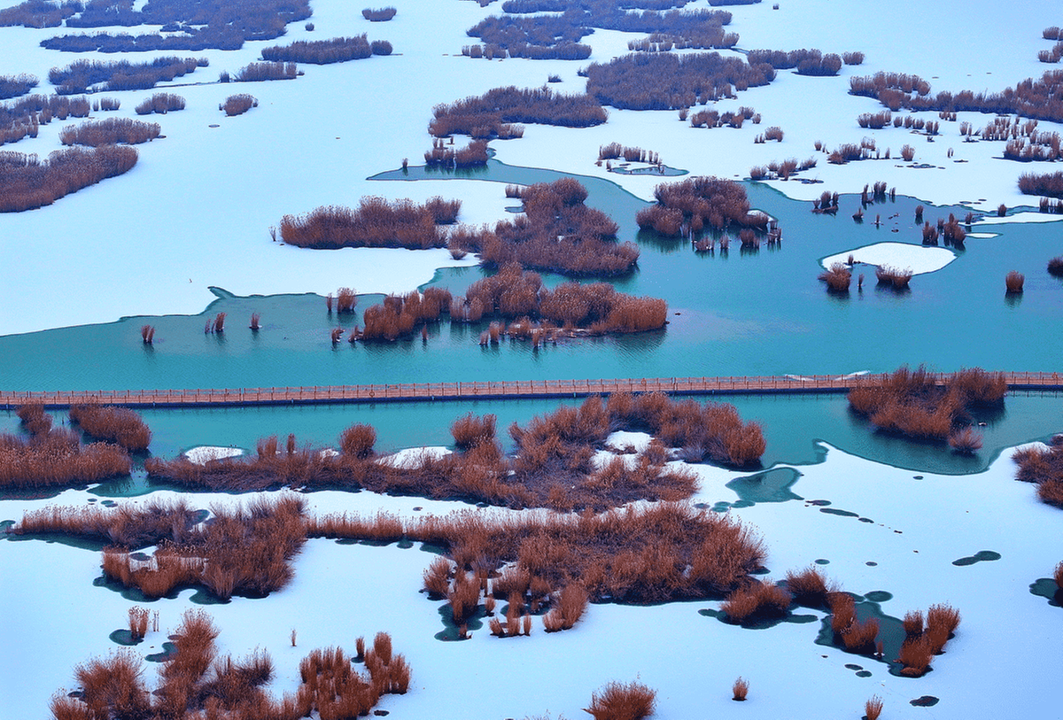 Ningxia's Sand Lake displays unique beauty in early winter