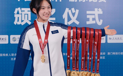 Shaoxing swimmer wins nine golds at national para games