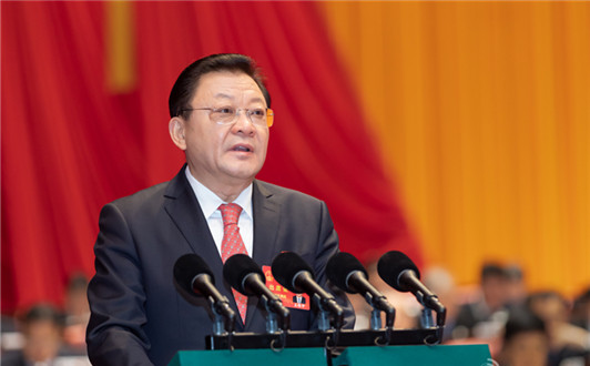 Wang Weizhong delivers the government work report