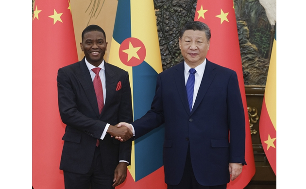 Xi meets Grenadian PM, calls for advancing bilateral ties