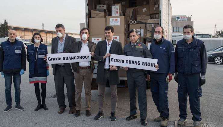 Guangzhou donations arrive in five Italian cities
