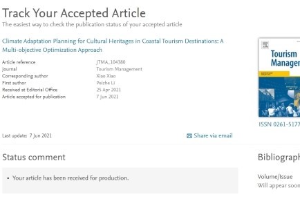 HAITC student publishes paper in top international tourism journal