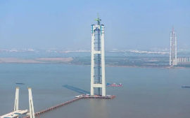 Zhangjinggao Yangtze River Bridge hits construction breakthrough 