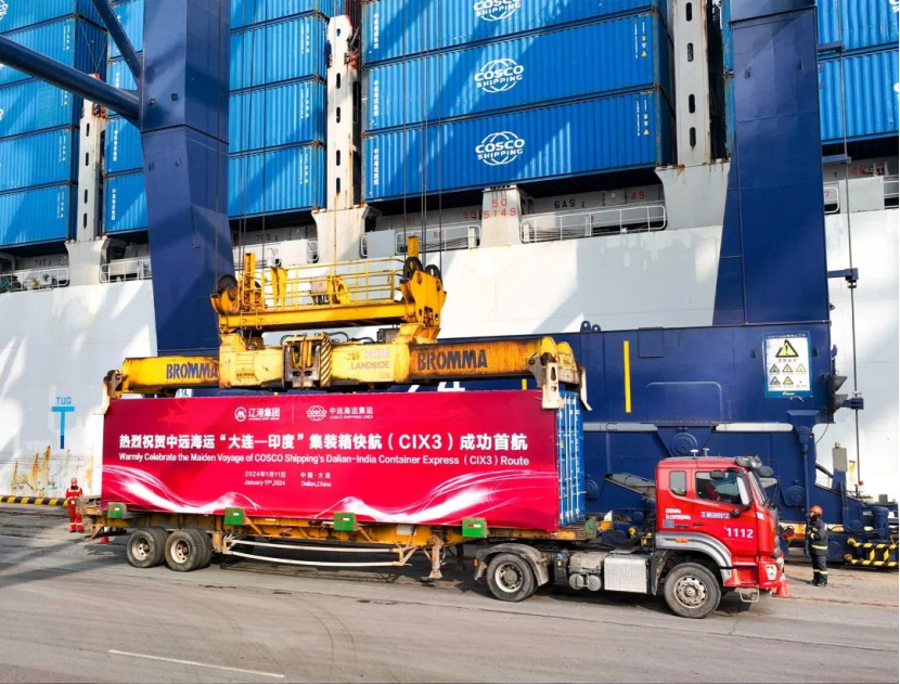 Dalian-India container express route launched