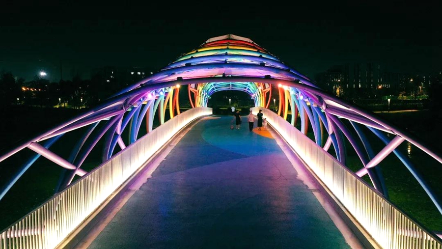 Bridges illuminate Lin-gang Special Area at night3.jpg