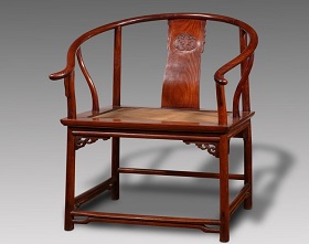 Round-backed Chinese rosewood armchair