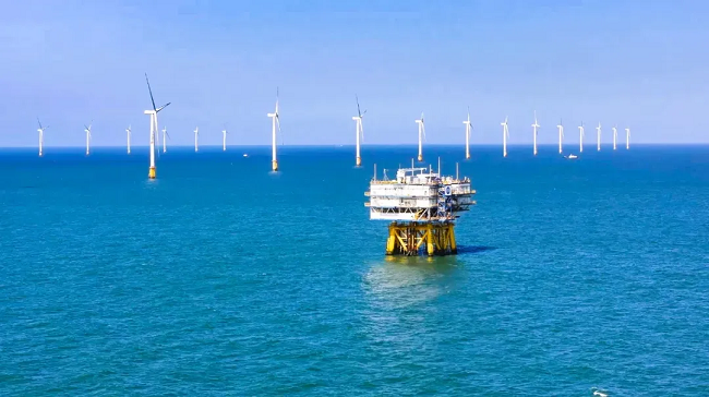 三峡江苏如东80万千瓦海上风电项目 记者徐书影摄 Three Gorges Rudong 800,000-kW offshore wind project.png