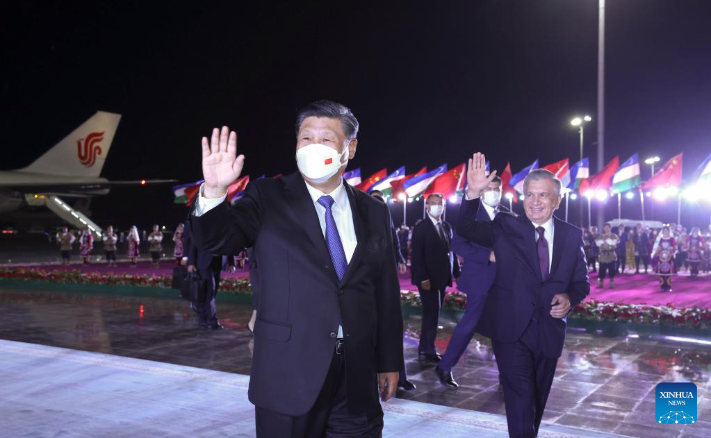 Xi arrives in Uzbekistan for state visit, SCO summit.jpeg