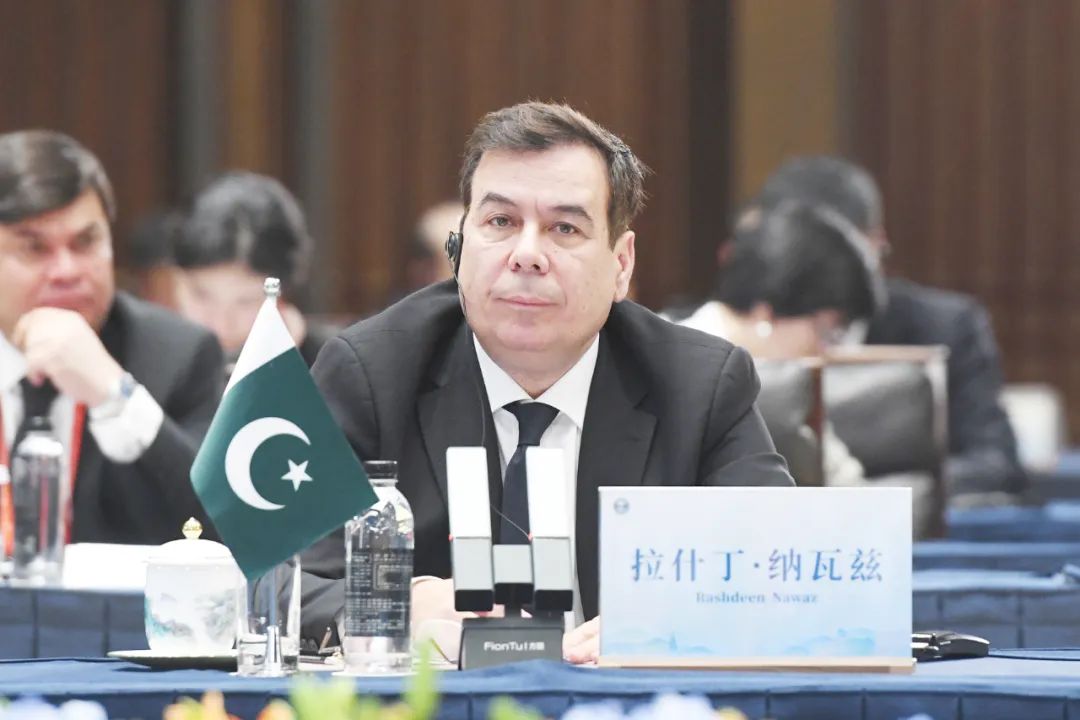 Additional Attorney General of Islamic Republic of Pakistan Rashdeen Nawaz delivers a speech during the 21st Prosecutors General Conference of the Shanghai Cooperation Organization Member States