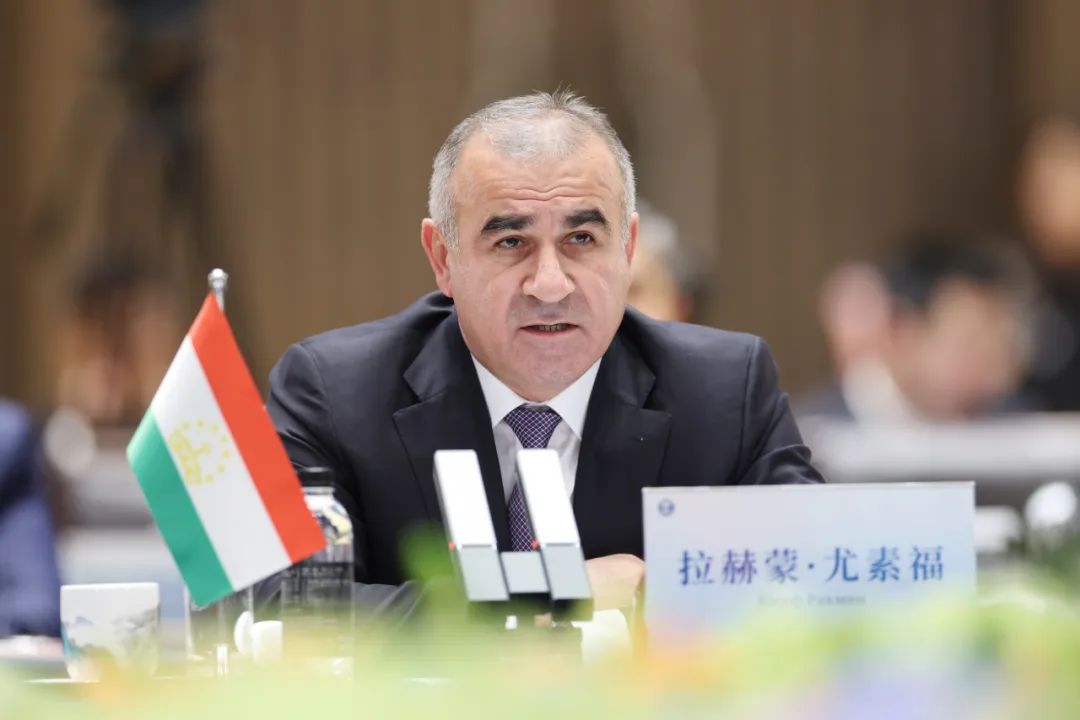 Prosecutor General of the Republic of Tajikistan Rahmon Yusuf  delivers a speech during the 21st Prosecutors General Conference of the Shanghai Cooperation Organization Member States