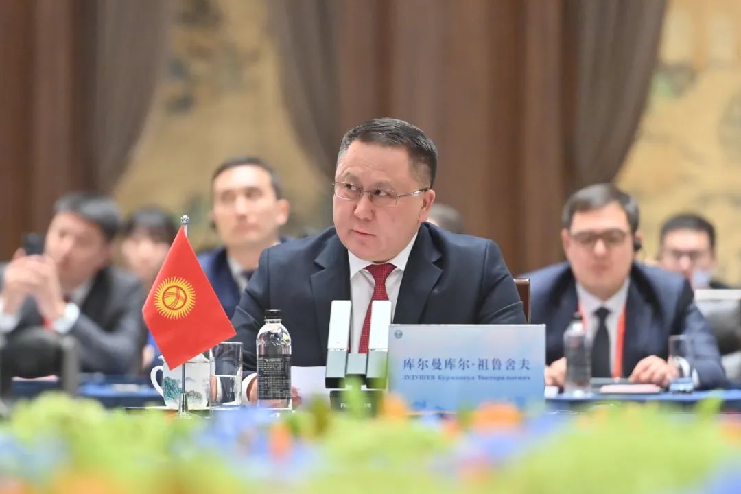Kurmankul Zulushev, Prosecutor General of the Kyrgyz Republic, delivers a speech. The 2024 Prosecutors General Conference of the SCO Member States will be held in Kyrgyzstan.