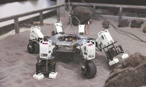 Six-legged robot takes pioneering step in space mining